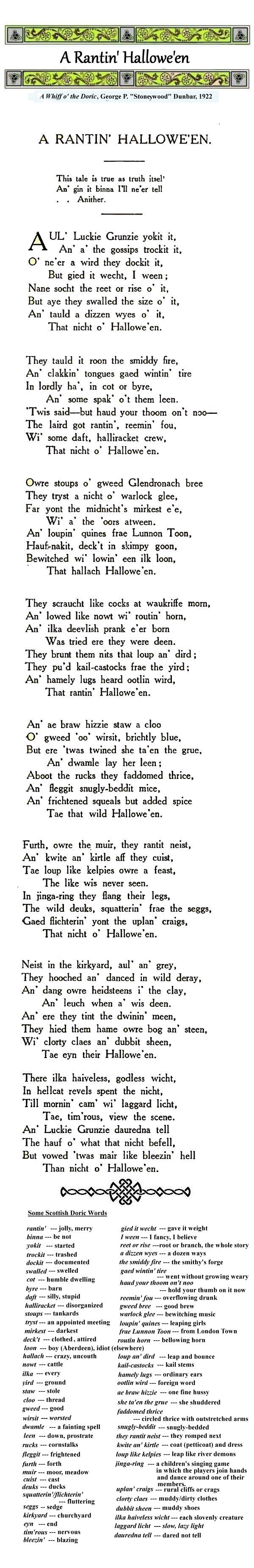 A RANTIN' HALLOWE'EN