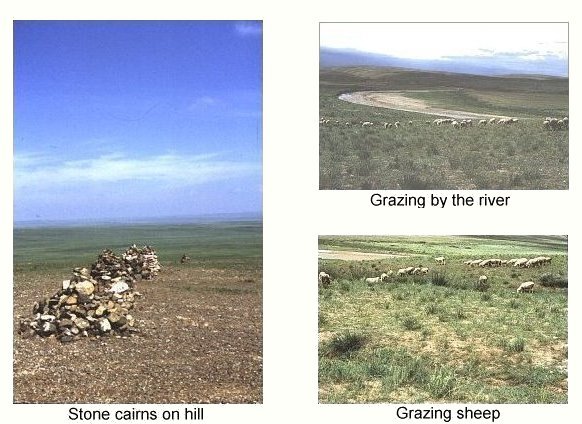 STONE CAIRNS AND GRASSLAND