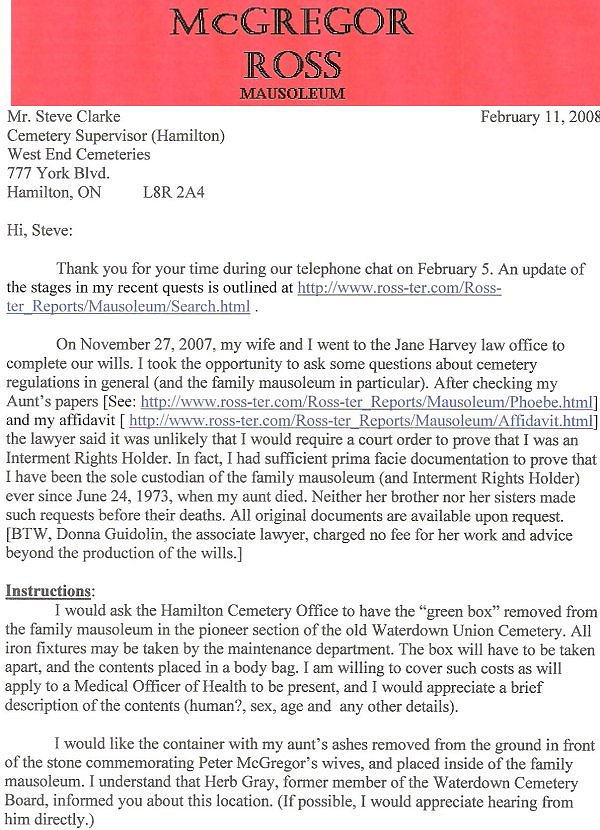 McGREGOR ROSS MAUSOLEUM