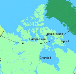 MAP OF NORTHERN CANADA