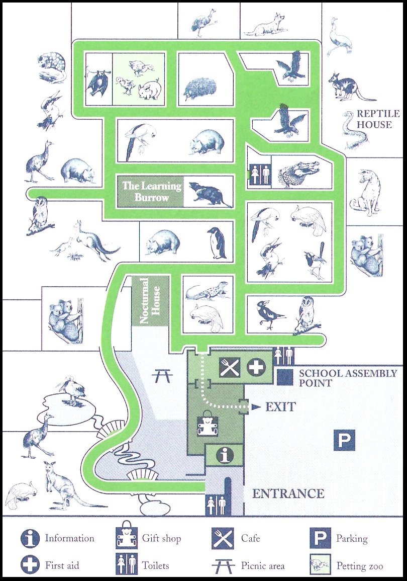 featherdale wildlife park map Map Of Featherdale Wildlife Park featherdale wildlife park map