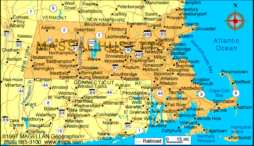 Street map Massachusetts State